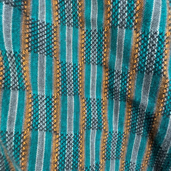 Vtg 90s Levis Sutter Creek Shirt Mens Large Teal Flannel Western Southwest Aztec - Picture 7 of 15